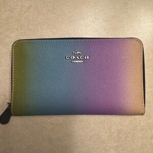 Coach Multicolor Ombré Gradient Zip Wallet